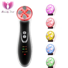 RF EMS электропорации лица RF радиочастотный СВЕТОДИОДНЫЙ Прибор для фототерапии Омоложение Уход за кожей подтягивание глаз Массажная машина