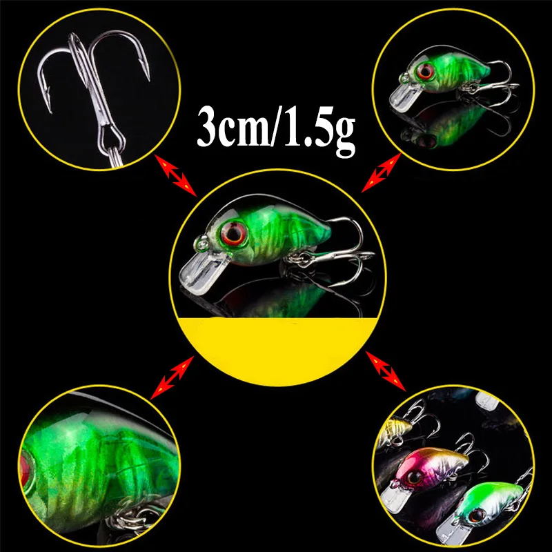30 ملليمتر 1.6 جرام Crankbait الصيد إغراء الاصطناعي الصلب بيت الساعد باس الصيد Wobblers توبواتر الليزر البلمة السحر الصيد معالجة 30 ملليمتر 1.6 جرام Crankbait الصيد إغراء الاصطناعي الصلب بيت الساعد باس الصيد Wobblers توبواتر الليزر البلمة السحر الصيد معالجة