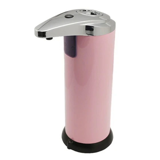 

Infrared Sensor Automatic Soap Dispenser Steel 280ML Battery for Bathroom Kitchen - pink
