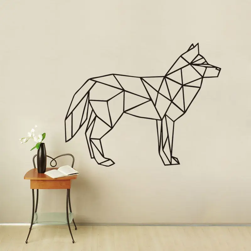 g116 wolf wall decal geometric animal wolf art wall g116 wolf wall decal geometric animal wolf art wall