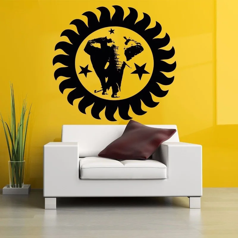 Elephant In Circle Star Wall Stickers for Living Room Art Decoration Removable Decals Bedroom Vinyl Home Decor Murals YY162 | Дом и сад
