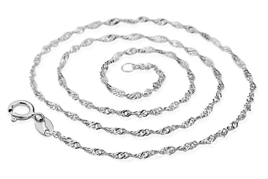 wholesale jewelry accessories real 18k white gold plated womens simple wave necklace chain for jewelry design 18inch an001 in chain necklaces from jewelry