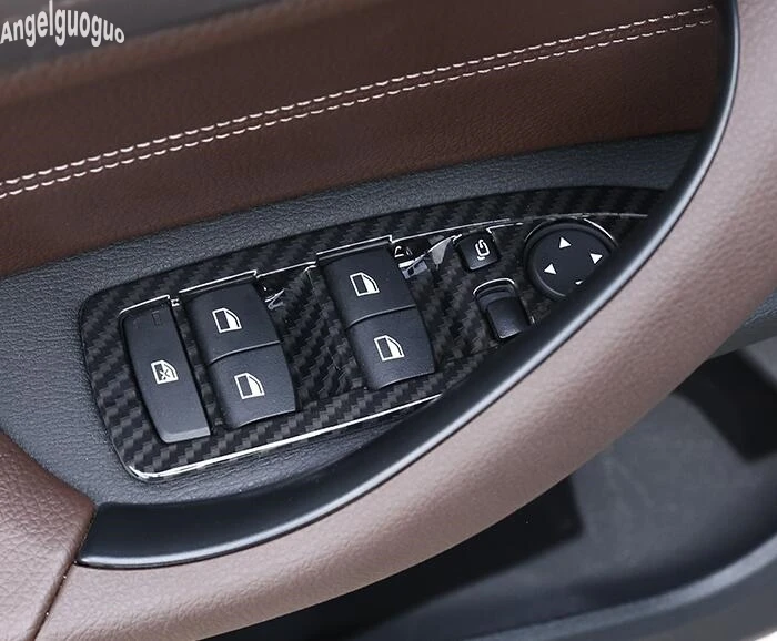 АБС-пластик хром/углеродного волокна стиль автомобиля оконных стекол Кнопка подъема украшения Стикеры переключатель Обложка для BMW X2 F39+ аксессуары