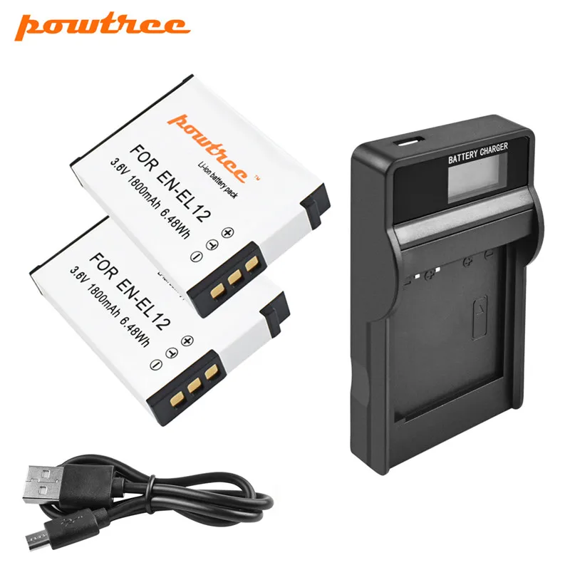 Зарядное устройство Powtree на 1800 мАч для Nikon CoolPix S610 S610c S620 S630 S710 S1000pj P300 P310 P330 S6200
