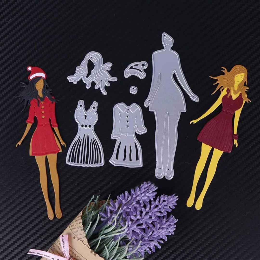 JX-LCLYL New Girls Metal Cutting Dies Stencil DIY Scrapbooking Embossing Paper Card Craft