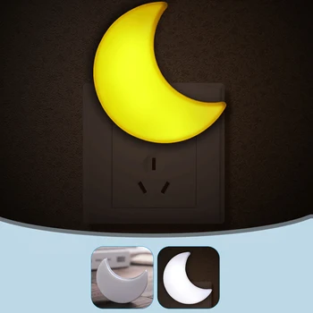 

Light Sensor Control Mini Moon LED Night LumiParty For Dark Night Children Bedroom Bedside Lamp EU Plug Baby Sleeping Night Lamp