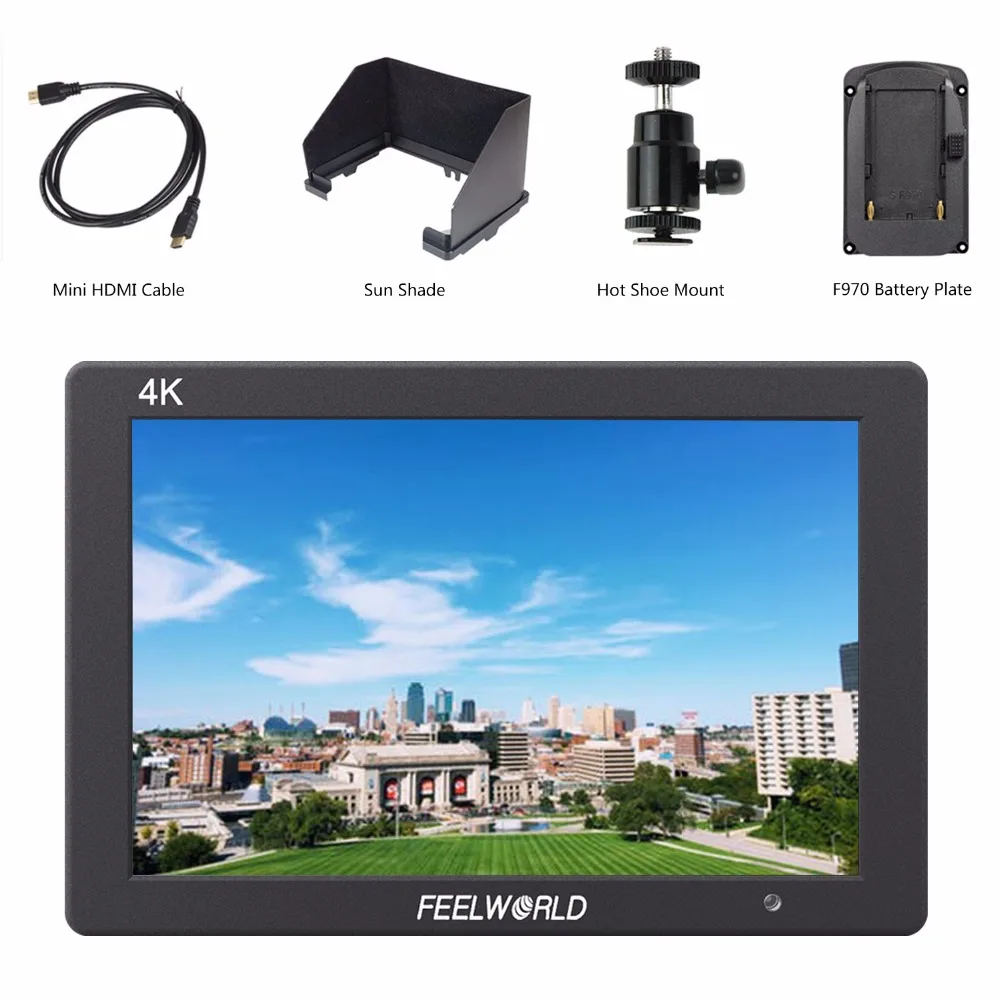 Feelworld T7 7 дюймов ips 4 K HDMI монитор 1920x1200 однотонные Алюминий Корпус на Камера накамерный монитор с усилением фокуса накладные Цвета