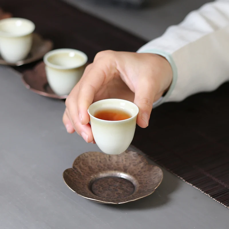 PINNY Plant Ash Glaze Teacups Ceramic Pigmented Tea Cup Chinese Kung Fu Tea Set High Quality Porcelain Cup Retro Bowl