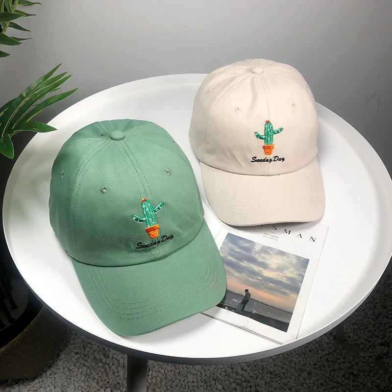 2019 Весна Лето Вышивка кактус уличная бейсболка Вельветовая Кепка Snapback модные