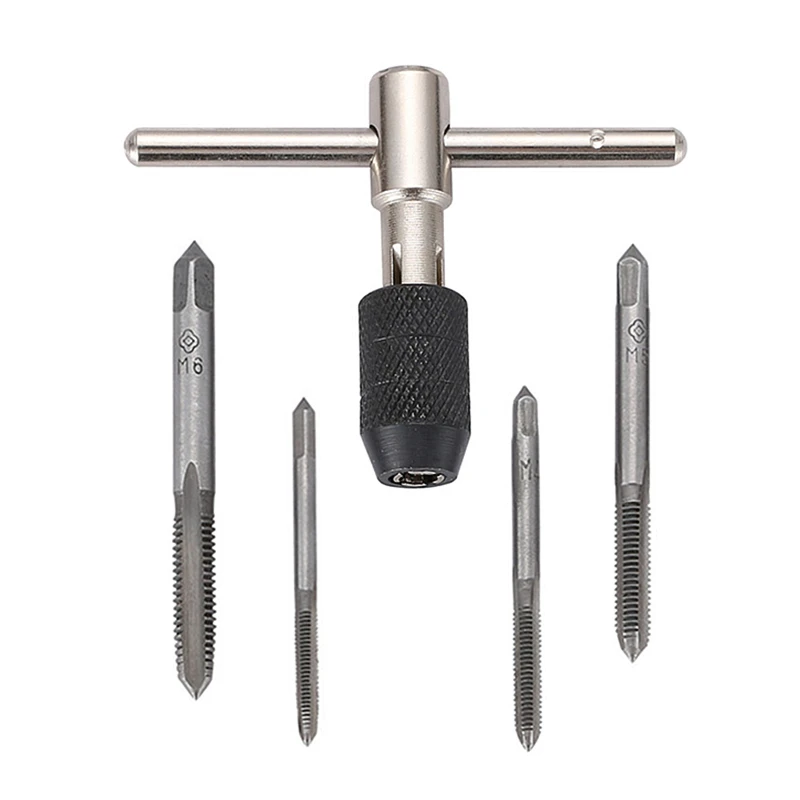 Buy 5Pcs T Type Hand Screw Thread Taps Drill Kit M3 M6