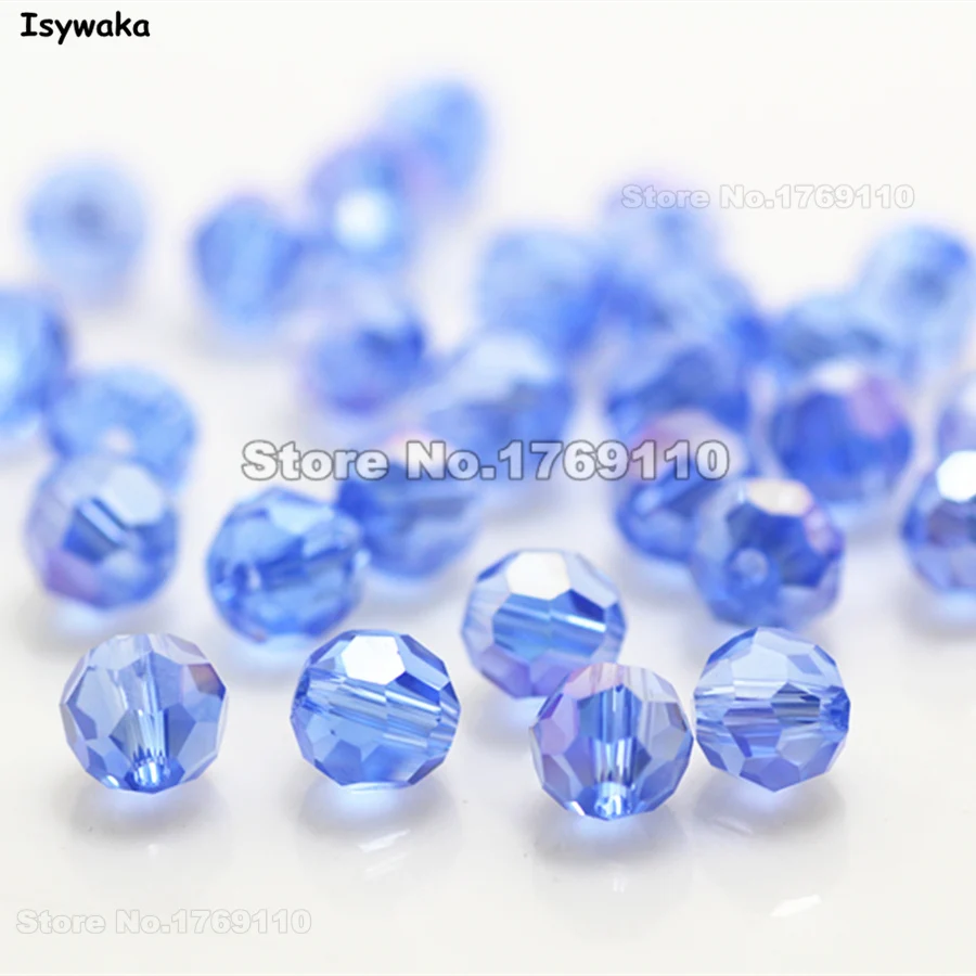 100pc New Jewelry Accessories Sky Blue AB Crystal Gemstone Beads 4x6mm