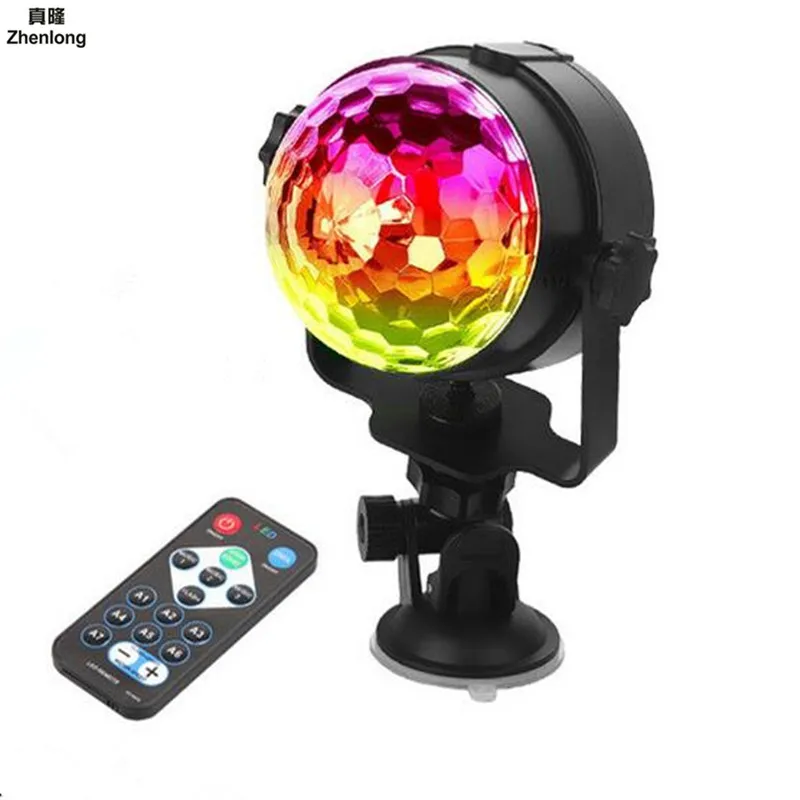 

IR Remote RGB LED Crystal Magic Rotating Ball Stage Lights USB 5V Colorful ktv DJ light disco light Music control Light