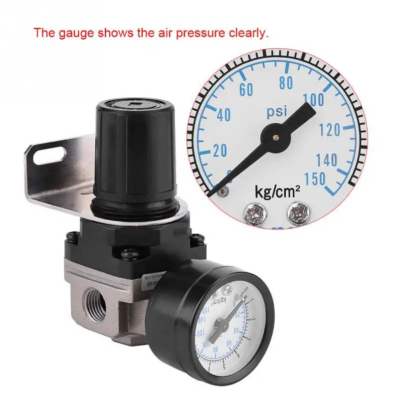 

Pneumatic Regulator Adjustable Air Pressure Compressor Control Valve Gauge G1/4 Connection Good Quality