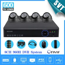 8channel CCTV Security Camera System 8CH DVR 960h recording 4ch indoor dome Camera Kit Color Video Surveillance DVR System