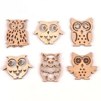 

Vintage Mixed Owl Wood Slices Crafts Scrapbooking Handmade Home Decoration Wooden Ornaments Handcraft DIY Arts 10pcs m1823