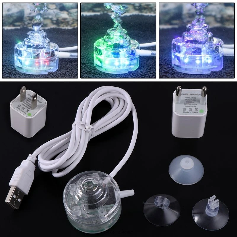 Aquarium LED Colorful Diving Lights Fish Tank Landscaping Decorative Bubble Light