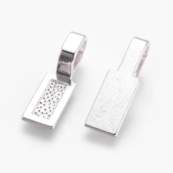

Rectangle Alloy Glue-on Flat Pad Bails Pendant Connectors for Jewelry Making Lead Free 26x8x1mm about 640pcs/1000g Wholesale