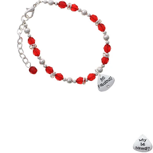 Resin Why be Normal? Be Fabulous! Red Beaded Bracelet