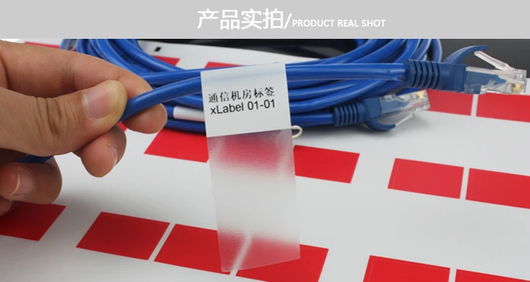 Network Cable Labels Sticker A4 Sheet 56x25mm 270Pieces Cable Label Stickers P Shape 5 Color Waterproof Tearproof oilproof