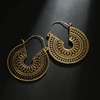 Tocona Vintage Antique Gold Black Silver Color Flower Metal Hoop Earrings Punk Alloy Earring Brincos for Women Jewelry 5673 ► Photo 3/6
