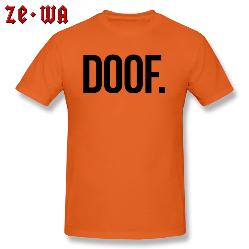 O-Neck Black Doof Pure Cotton Men Tshirts Normal Short Sleeve Tops & Tees New Arrival Funny Sweatshirts Free Shipping Black Doof orange