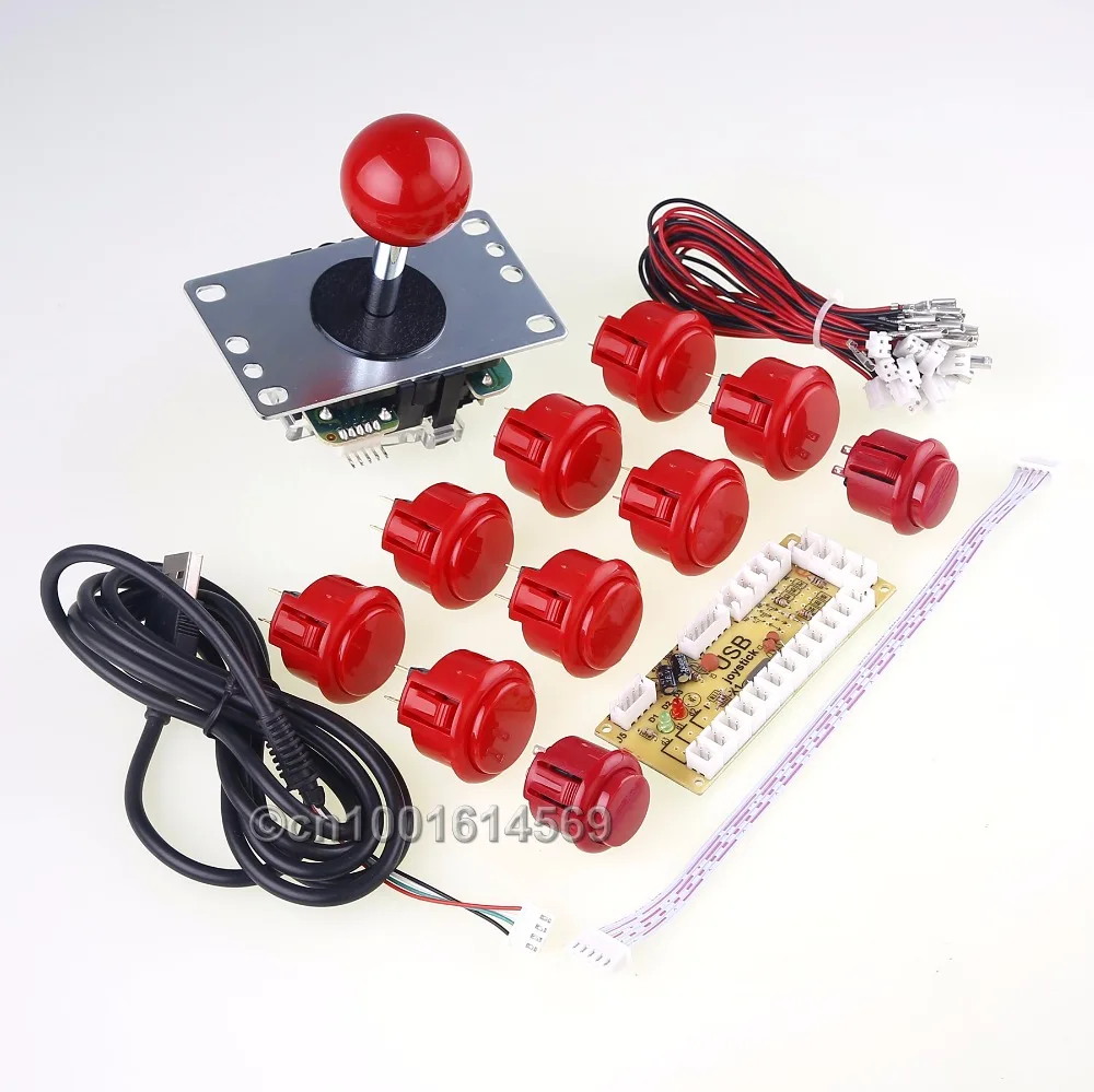 

Arcade Games DIY Kit Parts PC USB Encoder Board & Sanwa Stick Cable & 30mm Sanwa Buttons Wires For MAME Multicade & Video Games