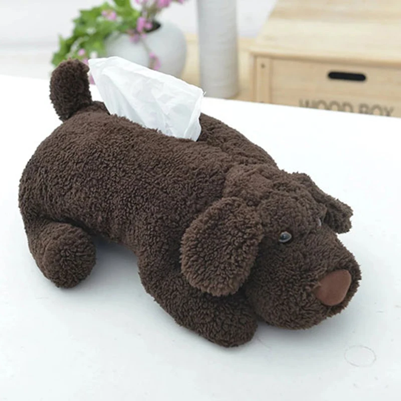 

Cute Plush Dog Tissue Box Dispenser Towel Papers Storage Bag Paper Napkin Holder Tissue Case Organizer For Car Table Home Decor