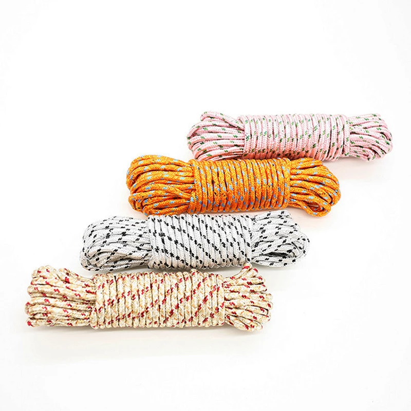 10m Long Adjustable Nylon Clothesline Rope Line Outdoor Drying Clothes