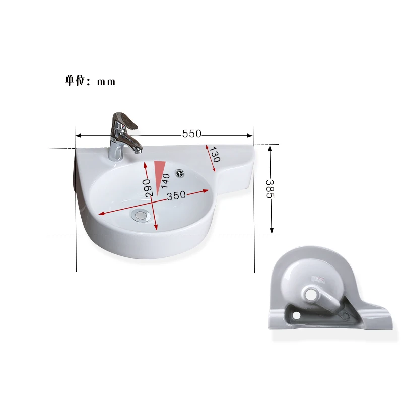 Угловой умывальник для ванной комнаты, подвесной умывальник, маленькая мини-квартира, настенный керамический треугольный умывальник wx11201153
