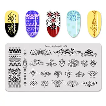 

1PC 6*12CM BEAUTYBIGBANG Nail Stamping Plate Template Tree Branch Geometric Nail ArtTool Stamp Image Manicure XL-074