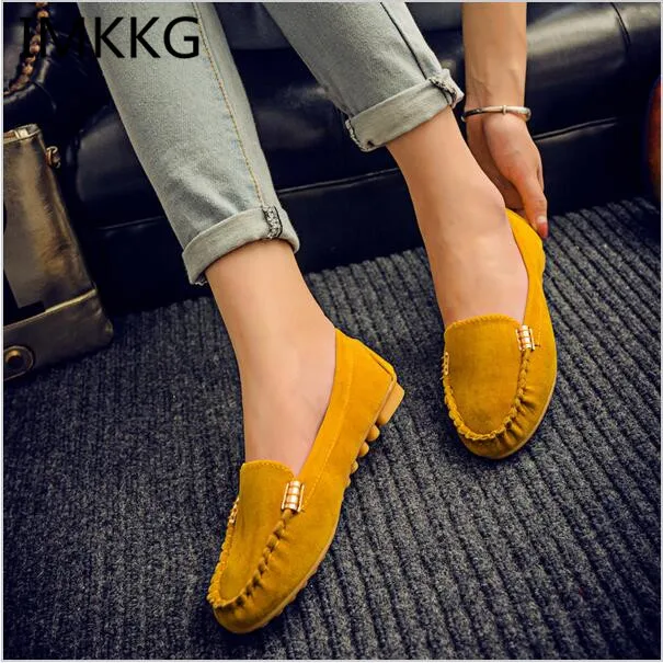 

2016 New womens candy color shoes Spring autumn cute slip on ladies shoes boat shoes ballet flats women flat Doug shoes K237