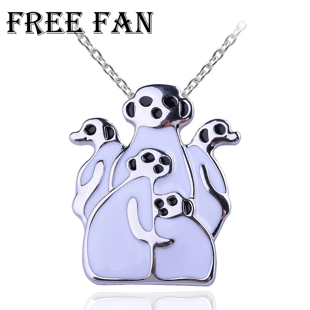 

Free Fan New 2018 Metal Alloy Meerkat Pendant Necklace Enamel Chain Collar New Fashion Animal Jewelry Accessories For Women
