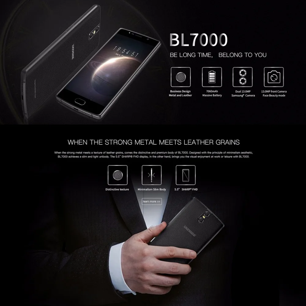 LTE 4G DOOGEE BL7000 Smartphone 4GB+64GB 13MP Camera 7060mAh 5.5'' Cellphone Android 7.0 Octa Core 1.5GHz 1920*1080 Moible Phone LTE 4G DOOGEE BL7000 Smartphone 4GB+64GB 13MP Camera 7060mAh 5.5'' Cellphone Android 7.0 Octa Core 1.5GHz 1920*1080 Moible Phone