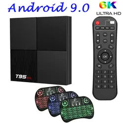 T95 Мини ТВ приставка на базе Android Box 9,0 2 Гб 16 Гб Smart tv Allwinner H6 quad core USD3.0 6 K HDR 2,4 ГГц Wifi проигрыватель google Youtube pk T95 max