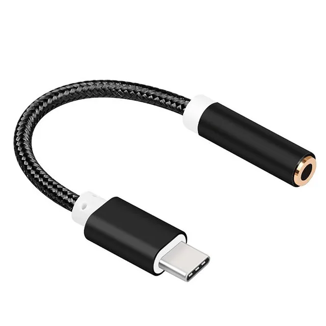 AUX Jack Тип C до 3,5 мм кабель для наушников адаптер USB C аудио кабель адаптер для Xiaomi Mi 8 A1 для huawei P20 Lite mate 10 Pro - Цвет: Black