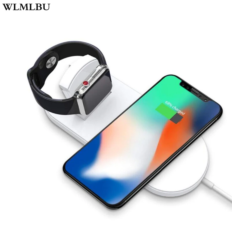 10 Вт QI Беспроводное зарядное устройство для iPhone XS MAX XR X 8 Samsung S9 S8 2 в 1 быстрая