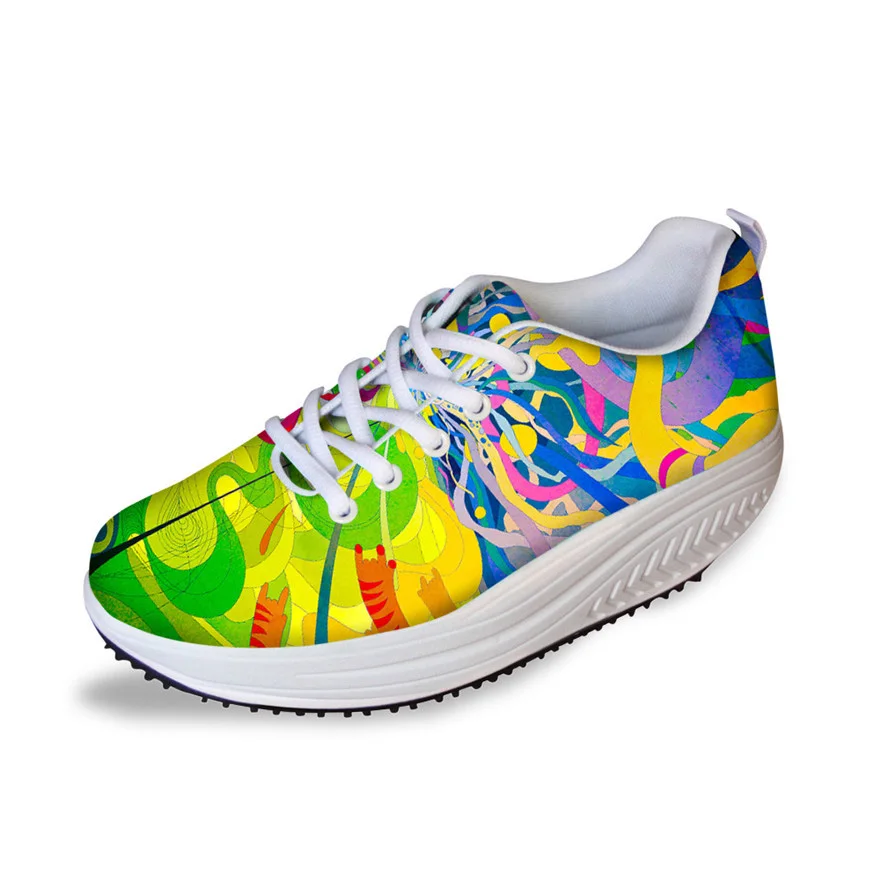 

NOIDYDESIGNS Fashion Graffiti Shoes For Women Slimming Shoes,High Quality Women Swing Shoes,Casual lady Platform Shoe