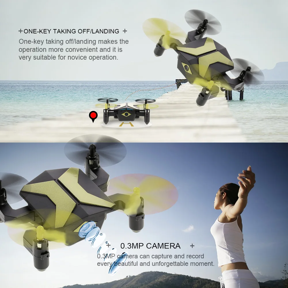 XT-2 2,4G RC Дрон с камерой 0.3MP Wifi FPV удержание высоты складной RC мини-Дрон Квадрокоптер Дрон самолет