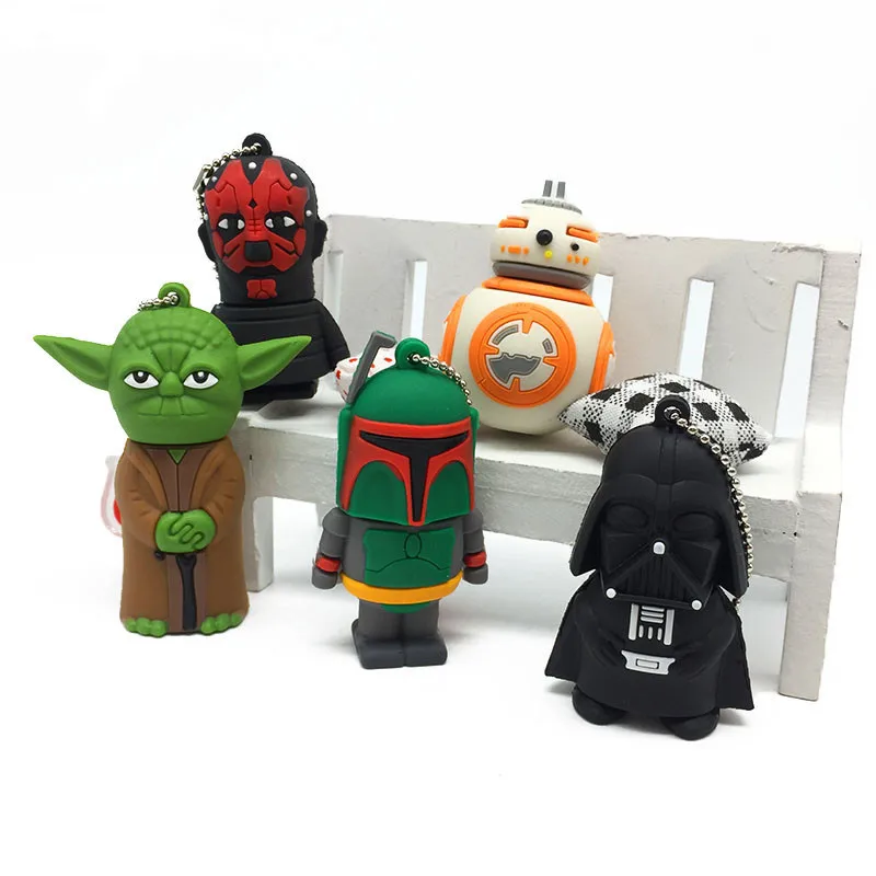 Cartoon usb stick 2.0 flash memory Stick 128GB Star Wars Pen drive 4GB 8GB 16GB 32GB 64GB Pendrive USB Flash Drive free shipping