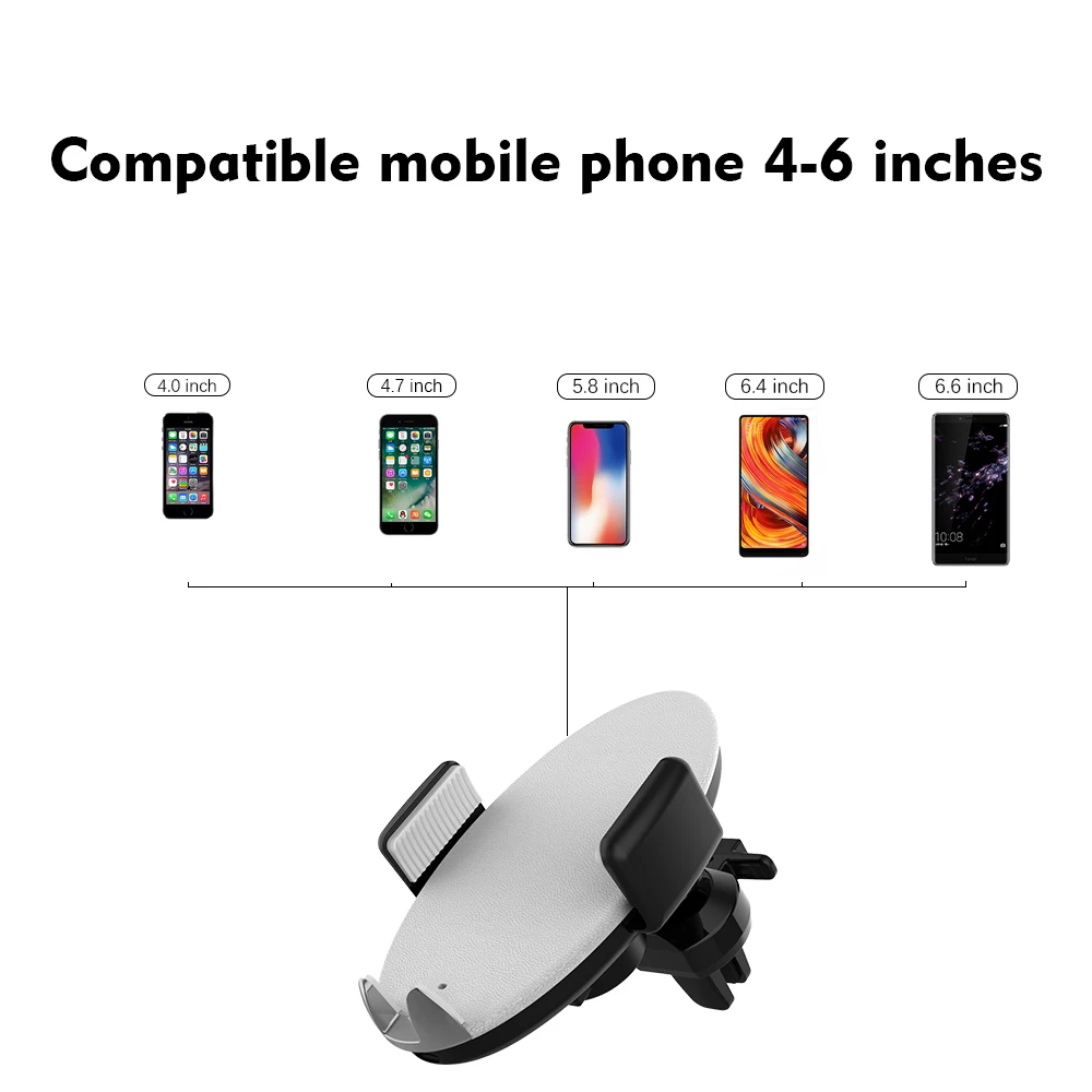  Universal Wireless Car Quick Charger Smart Automatic Clamp Phone Holder Stand for iPhone for Samsung S9 plus for Xiaomi Huawei (6)
