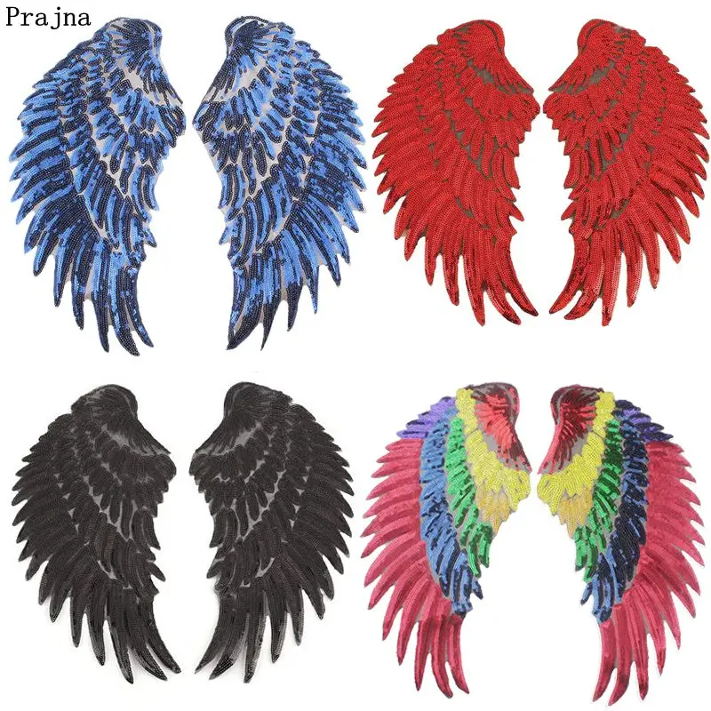 

Prajna Angel Wing Jewelry Patches For Clothing Accessory Colorful Wings Of Angel Babies Sequin Appliques Woman Jacket Ornaments