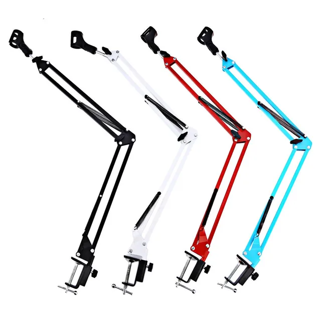 Letike Professional Adjustable Metal Scissor Arm Microphone Stand, Foldable Recording Cantilever Fit for Studios, Broadcasting