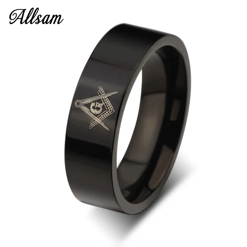 Black Tungsten Carbide Masonic Ring Beautiful Designs Finger Friendship Both For Women And Men Fashion Jewelry R-076 | Украшения и