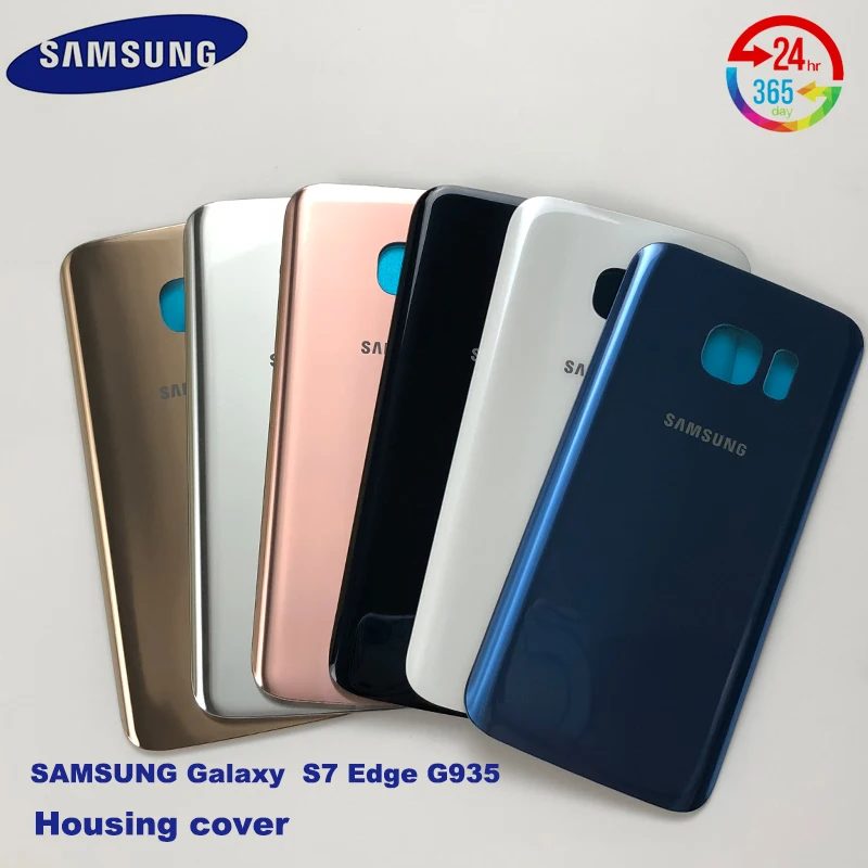 

10pcs/lot Original Samsung Galaxy S7 edge 3D Glass Back Battery Housing Cover For S7 Edge G935 Rear Door Case Replacement