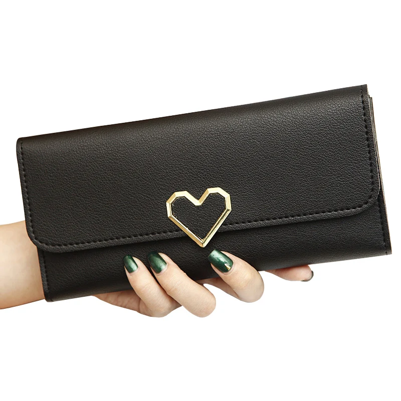 

Women Wallets ID Cards Holder Envelope Money Bags Female Multifunctional Long Lady Heart Coin Purse Handbags Casual Pouch Bags