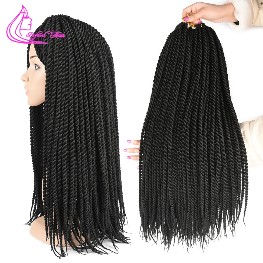 

Refined Hair 14 18 22Inch 30Roots Senegalese Twist Crochet Hair Twist Braids Ombre Pure Color Braiding Synthetic Hair for Braid