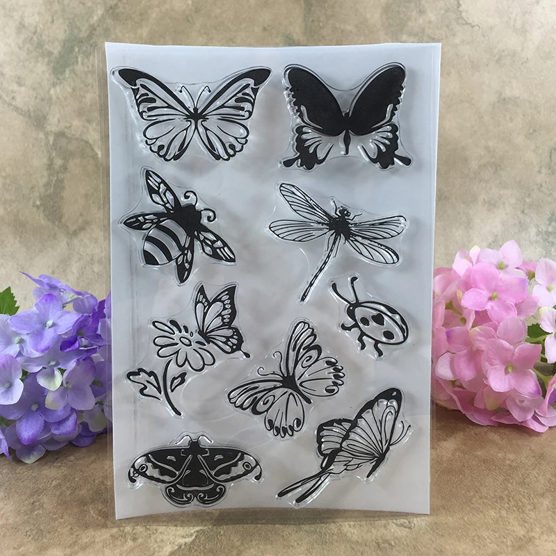 

Various Cute Butterflys For Scrapbook DIY photo cards account rubber stamp clear stamp transparent stamp 11*16CM