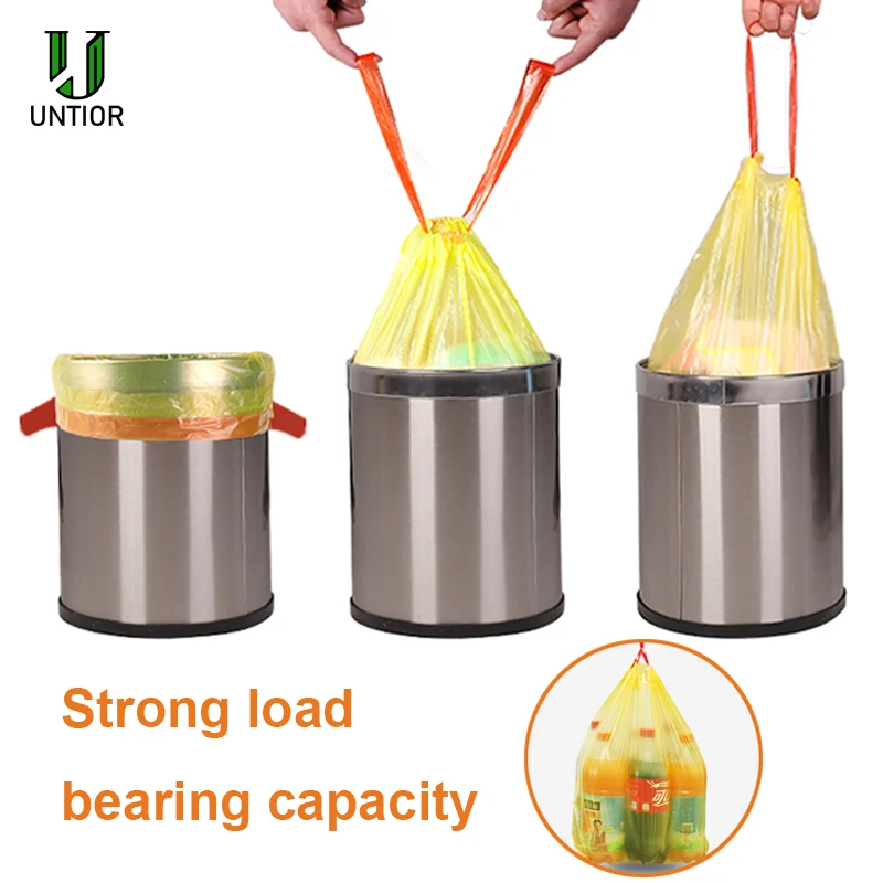 

UNTIOR 15PCS Trash Bags Large Thick Garbage Bin Liners Drawstring Disposable Bag Large Strong Unscented Household Universal