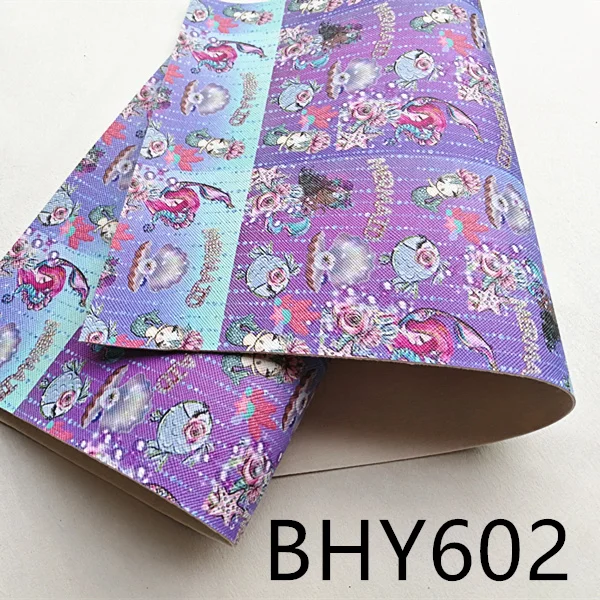 

Free shipping 7.6*12inch cartoon print synthetic leather fabric for DIY accessories BHY602