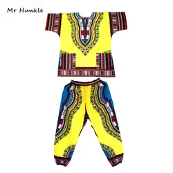 Mr hunkle модные Дизайн Дашики вечерний комплект printted Дашики платье и Брюки для девочек для Для женщин и Для мужчин